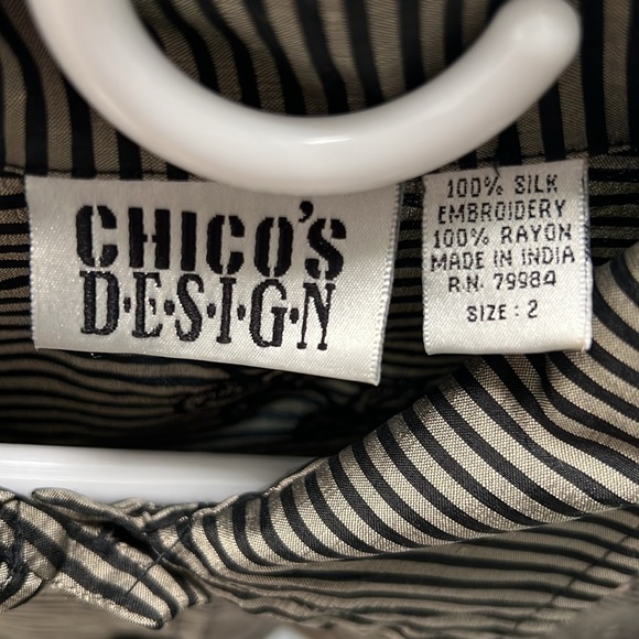 CHICO’S Silk Embroidered Jacket - Picture 12 of 12